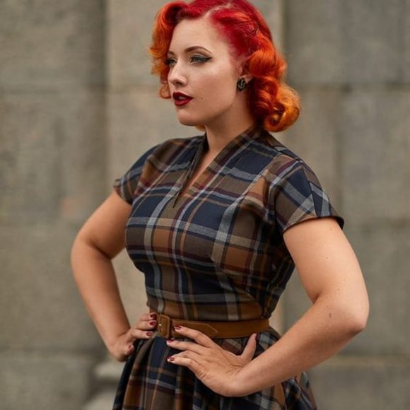 Miss Candyfloss Ambre Lee Plaid Dress Medium - Picture 3 of 3